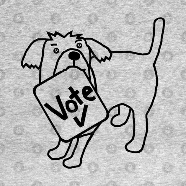 Cute Dog says Vote Outline by ellenhenryart